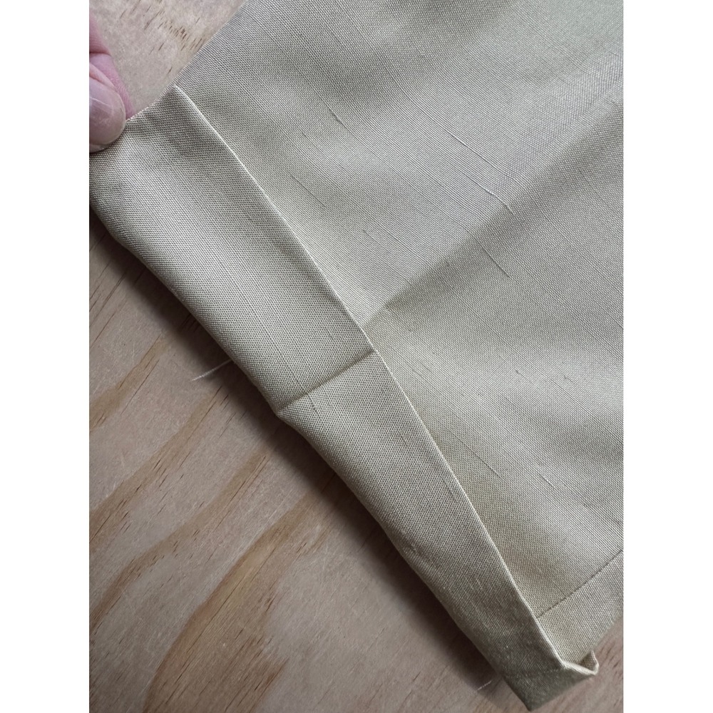 Ann Taylor Womens 8 Tan 100% Silk Cuffed Straight Leg Trousers High Rise Pants - Picture 2 of 7